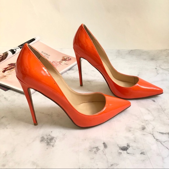 Shoes - SOLD❤️ Size 9.5 Bright Orange Pump High Heel